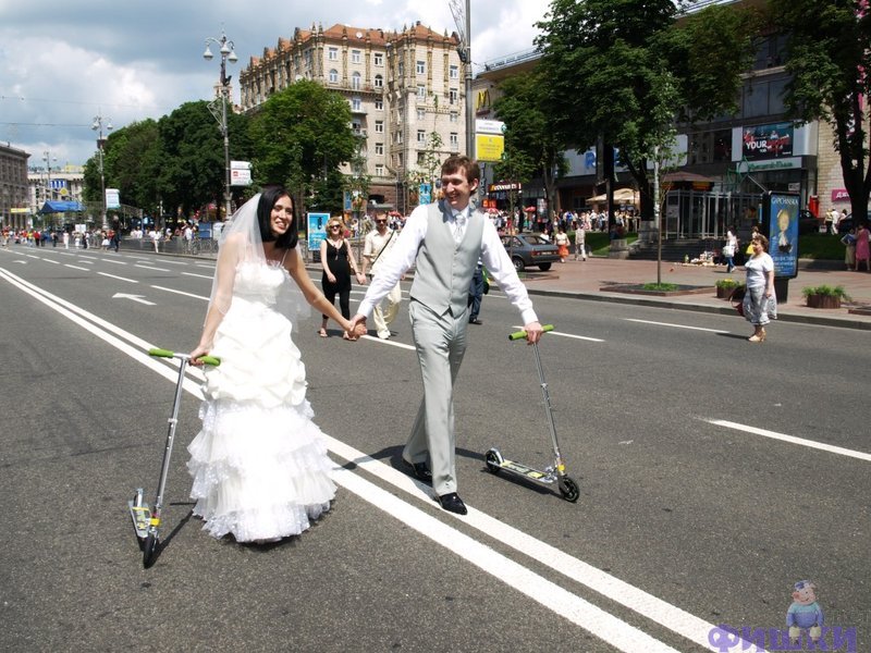 необычная свадьба - свадьба на скутере
