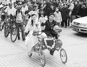 необычная свадьба - свадьба на велосипеде